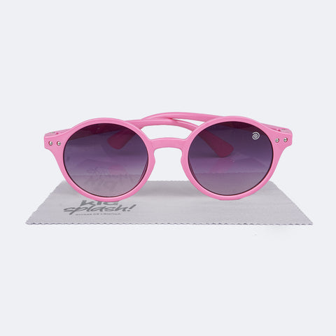 Óculos de Sol Infantil Eco Light KidSplash! Proteção UV Redondo Pink - frente do óculos com lente degradê