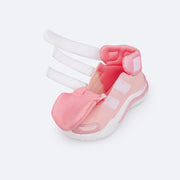 Tênis de Led Infantil Cano Médio Pampili SPK 35 Coração Comfy Rosa Glace - tênis infantil calce fácil