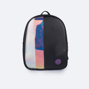 Mochila Feminina Tweenie Comfy Preta e Holográfica - frente da mochila