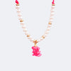 Colar Choker Infantil Pampili Pérolas Ursinho Pink