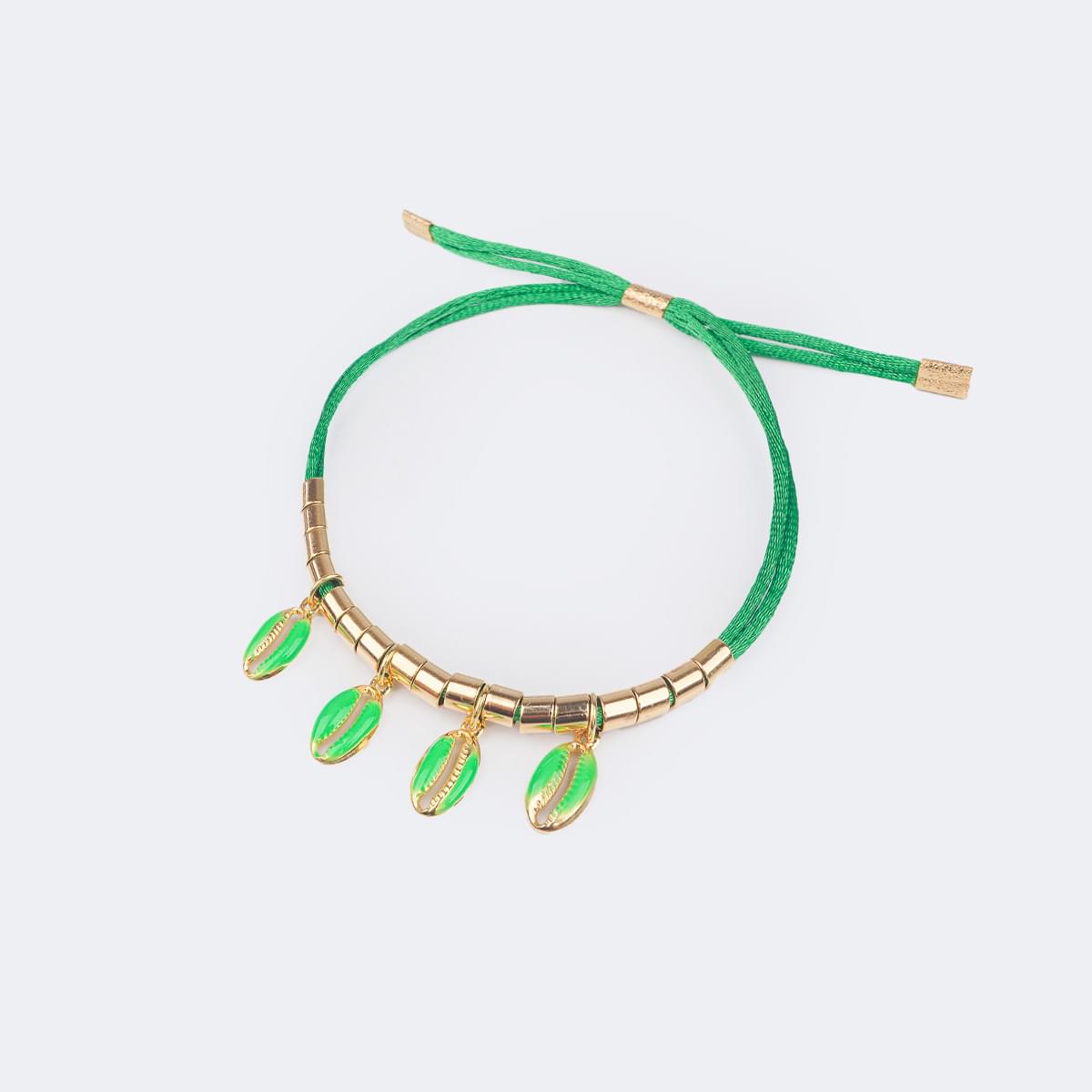 Pulseira Infantil Pampili Búzios Verde - pulseira infantil