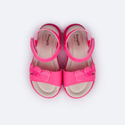 Sandália Infantil Pampili Lili Corações Duplos Pink - superior da sandalia com espuma na palmilha