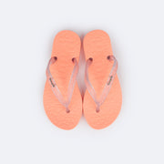 Chinelo Infantil Pampili Love Laranja Neon - Vem com necessaire!