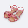 Sandália Infantil Pampili Cherrie Strass Comfy Rosa Claro