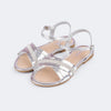 Sandália Infantil Feminina Cherrie Tira Strass Prata