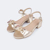 Sandália Infantil Feminina Fancy Salto Laço Coração Dourada