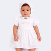 Vestido de Bebê para Batizado Pampili com Touca Branco