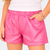 Short Infantil Pampili Telado Rosa Neon
