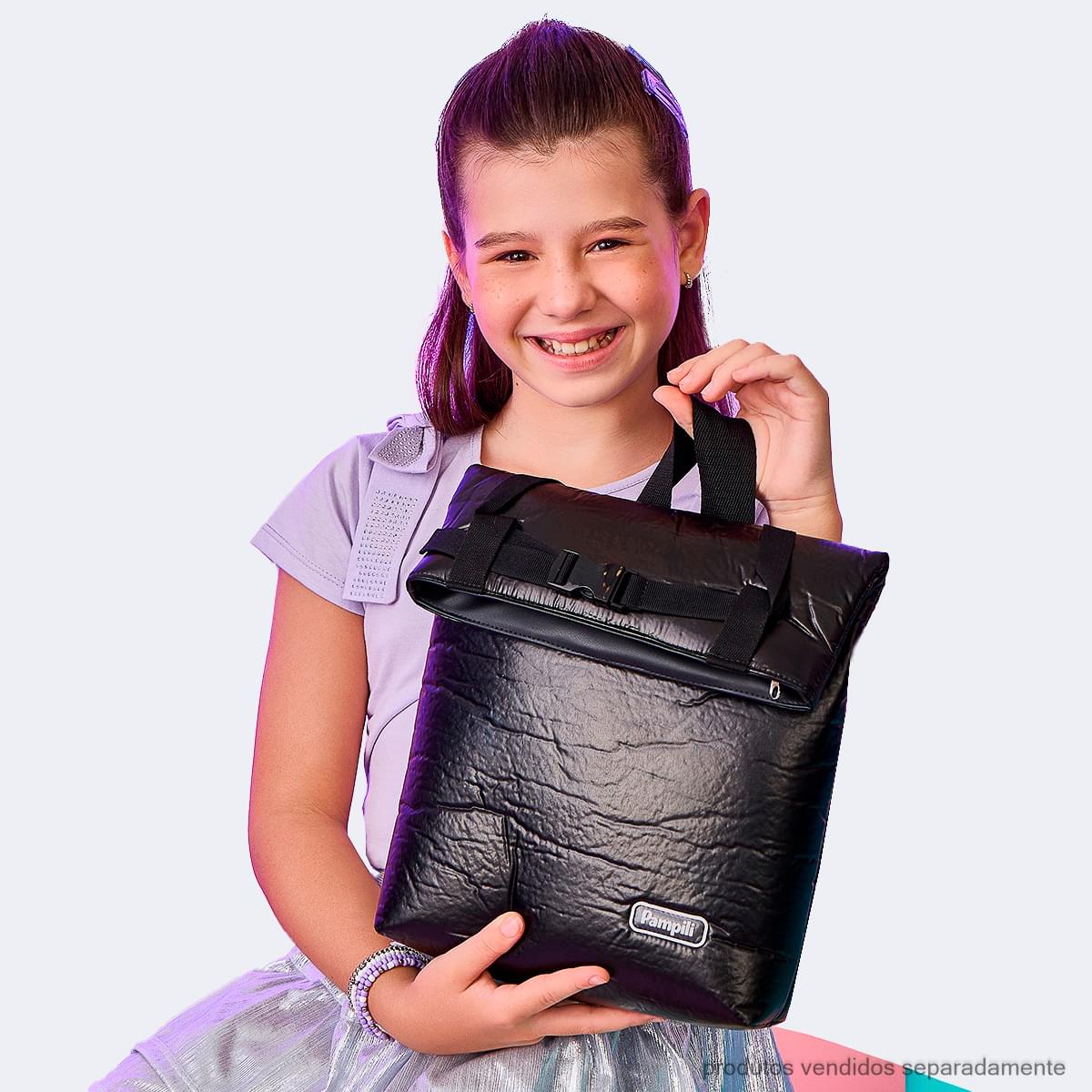 Mochila Infantil Casual Pampili Texturizada com Fivela Preta