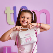 Bolsa Tiracolo Infantil Pampili Coração Icônico Lilás Prata
