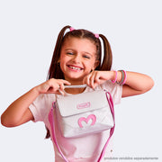 Bolsa Tiracolo Infantil Pampili Coração Icônico Lilás Prata