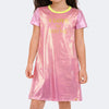 Vestido Infantil Pampili Holográfico Rosa e Amarelo Neon