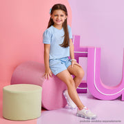 Tênis de Led Infantil Feminino Pampili Sneaker Luz Flores Branco