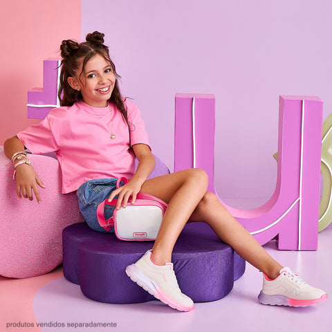 Tênis Infantil Feminino Bubble Flúor Degradê Branco