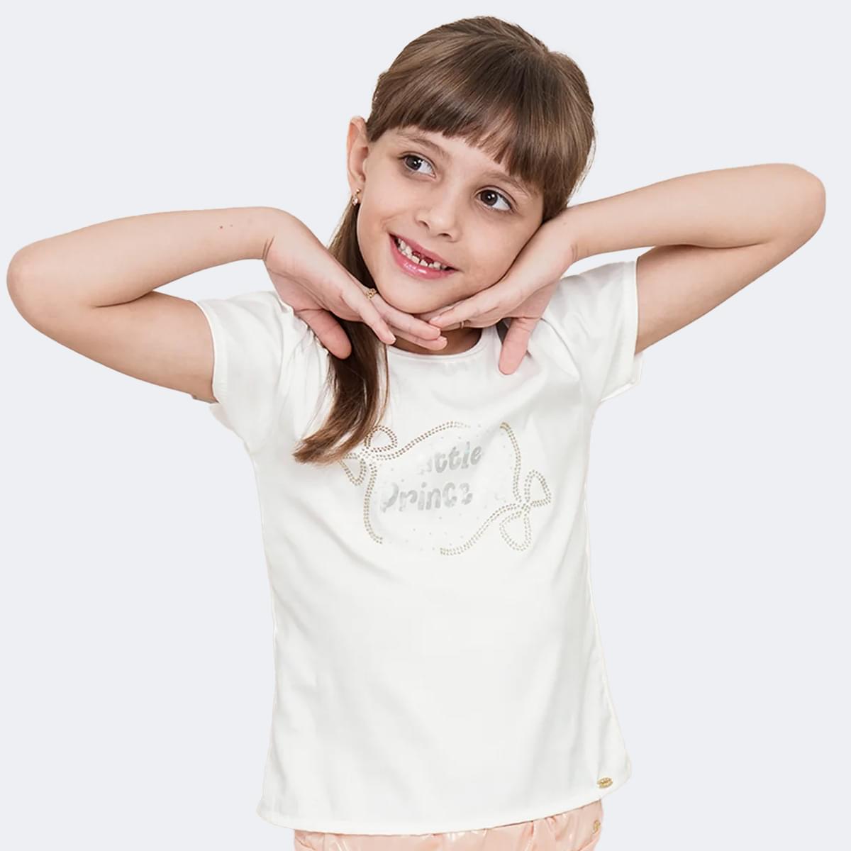 Camiseta Infantil Pampili Little Princess Off White