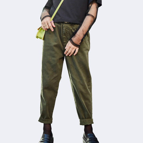 Calça Baggy Vic&Vicky Sarja Verde Militar