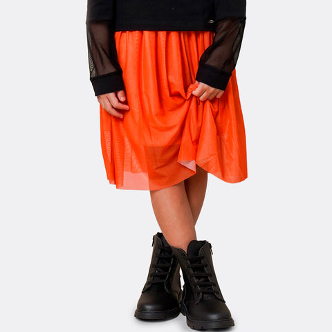 Saia Tule Infantil Make Pampili Laranja