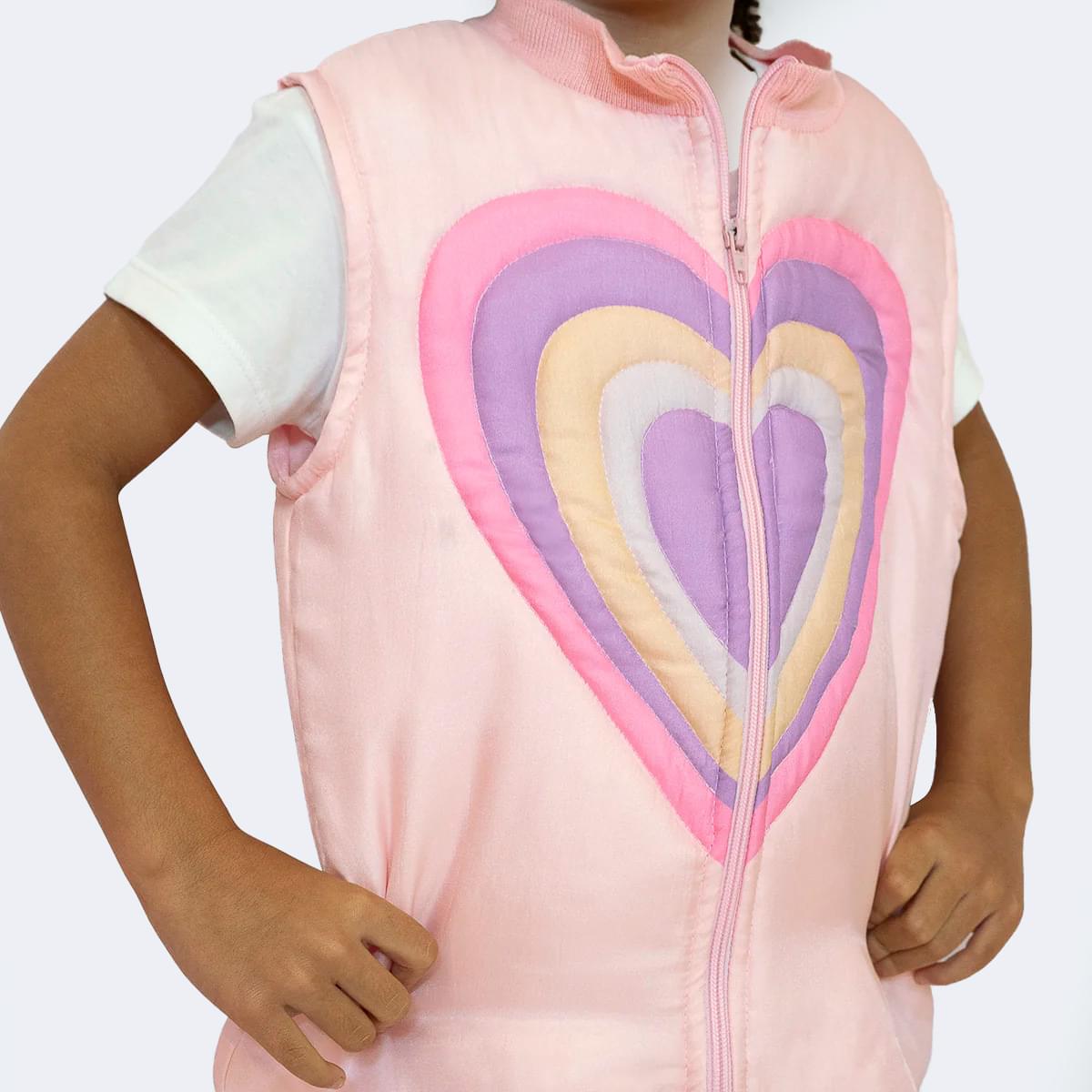 Colete Feminino Pampili Coração Rosa