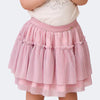 Saia Infantil Feminina de Tule Pampili Corações Rosa