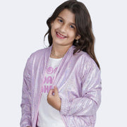 Jaqueta Infantil Pampili Foil Holográfica Rosa