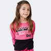 Blusa Infantil Pampili Moletom Enjoy Your Day Pink e Preta