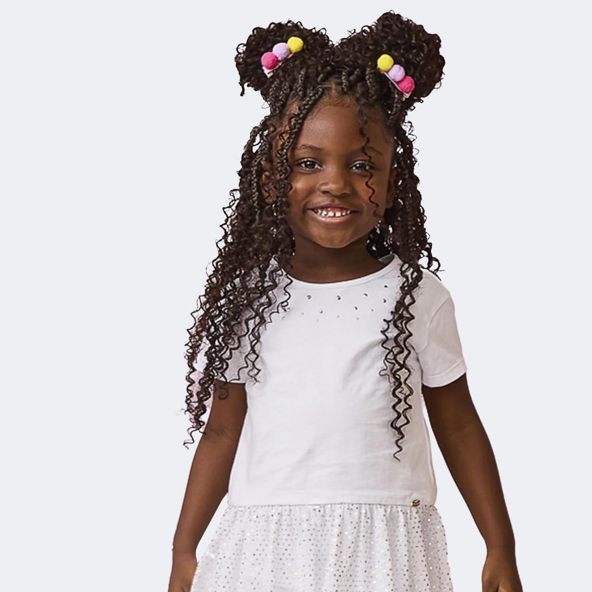 Camiseta Infantil Feminina Saia Poa Branca