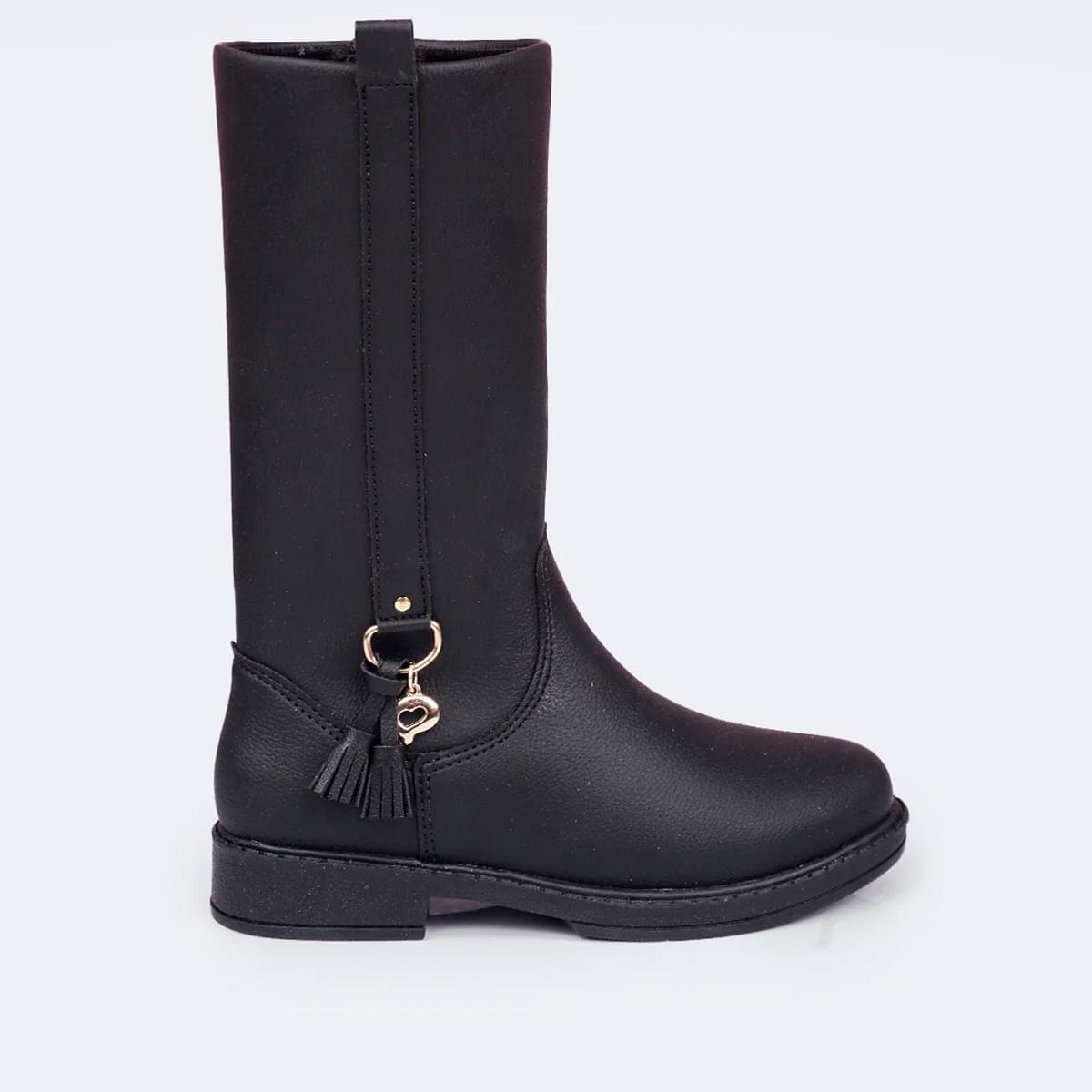 Bota Infantil Cano Longo Pampili Safira Preta