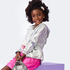 Blusa Corta-Vento Infantil Prata com Capuz Metalizada