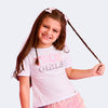 Camiseta Infantil Pampili True Girls Rosa e Branca
