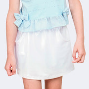 Saia Infantil Pampili com Brilho Furta-Cor Branca