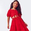 Conjunto Infantil Kukiê Saia Midi Vermelho