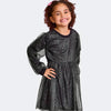 Vestido Infantil Feminino Pampili Manga Bufante Tule Preto