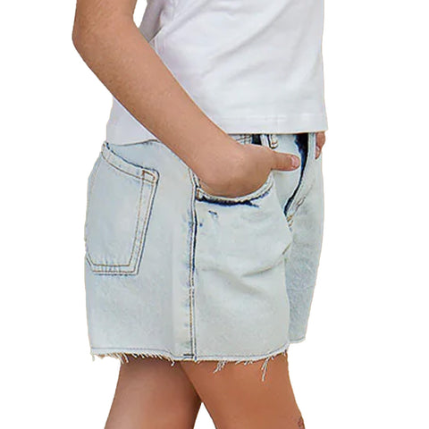 Short Jeans Infantil Pampili Cintura Alta Claro