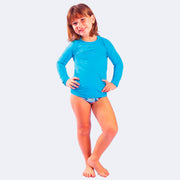 Blusa Infantil Feminina com Proteção Solar Azul Turquesa