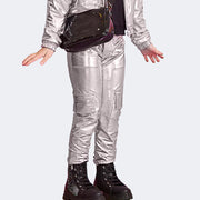 Calça Infantil Feminina Bolsos Prata