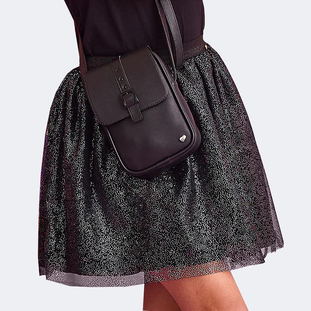 Saia Infantil Feminina Pampili Pontos Furta-Cor Tule Preta