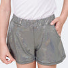 Short Infantil Feminino Holográfico Prata