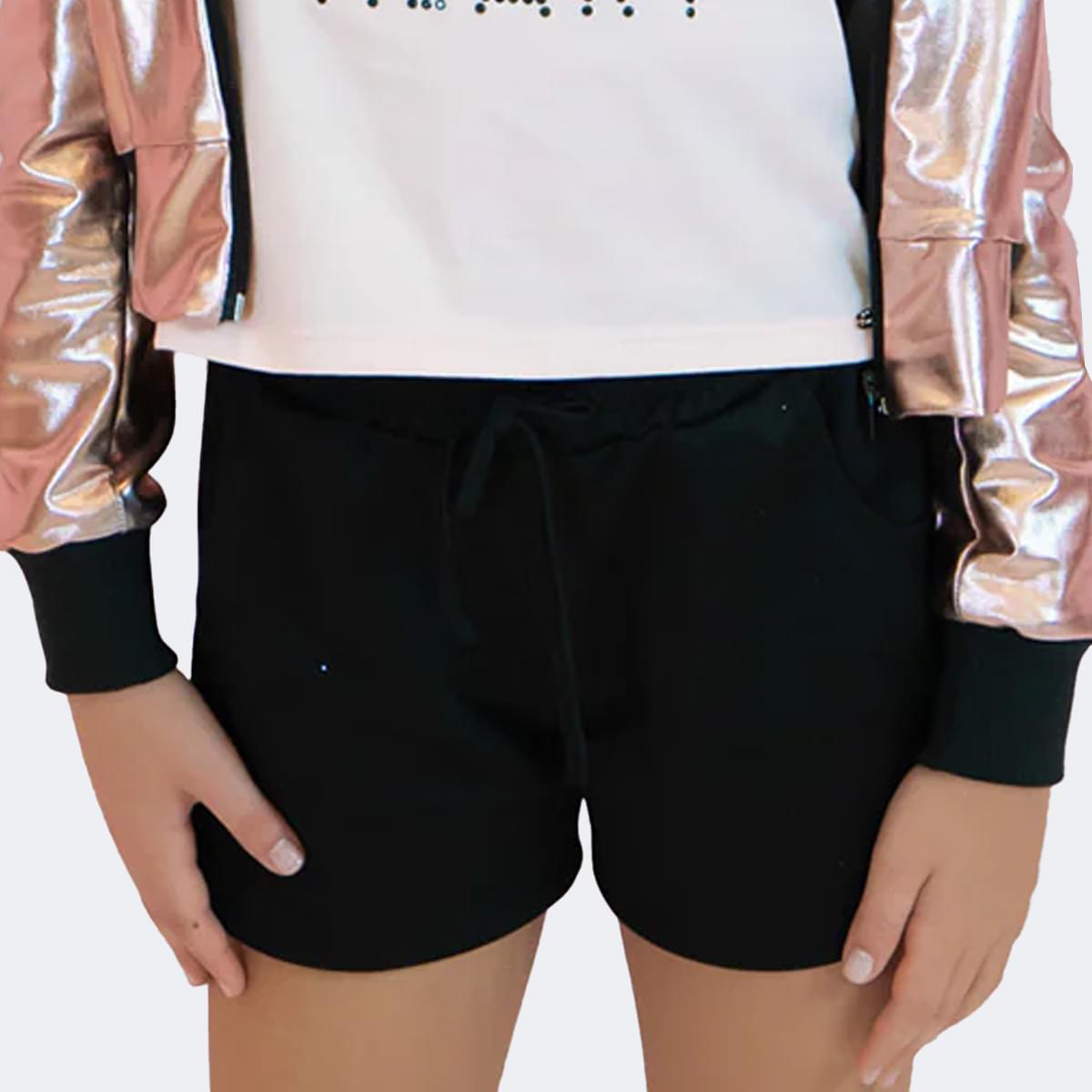 Short Infantil Pampili Brilho Preto
