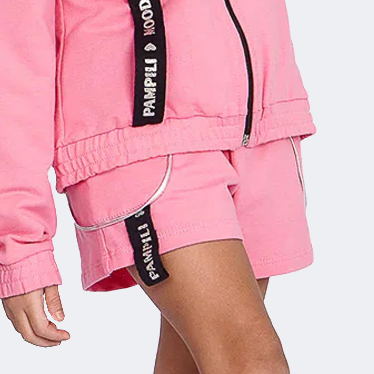 Short Infantil Pampili Moletom Bolsos Laterais Rosa