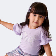 Camiseta Infantil Pampili Sweet com Babados Lilás