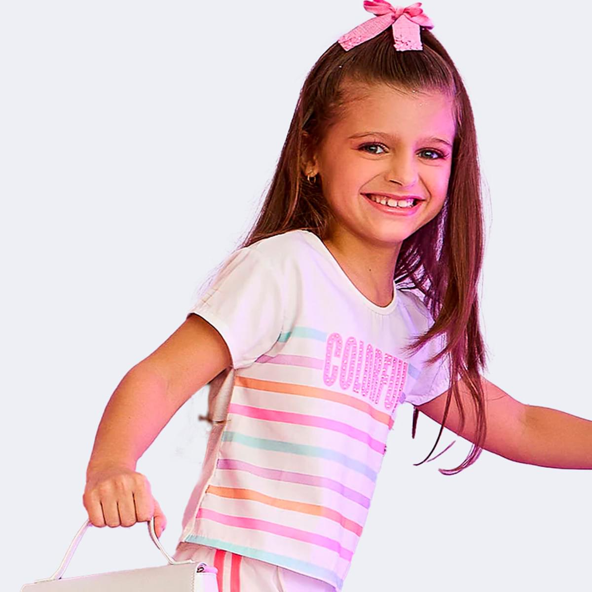 Camiseta Infantil Pampili Colorful Off White