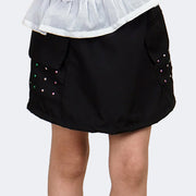 Saia Infantil Pampili Cargo com Hotfix Colorido Preta