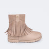 Bota de Franja Infantil Pampili Rubi Cano Baixo Bege