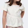 Camiseta Infantil Pampili com Babado Assimétrico Off White