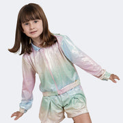 Jaqueta Infantil Pampili Degradê com Brilho Tie Dye