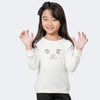 Camiseta Manga Longa Infantil Pampili Ursinha Off White