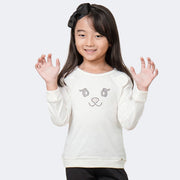 Camiseta Manga Longa Infantil Pampili Ursinha Off White