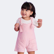 Jardineira Infantil Pampili Rosa Claro