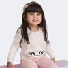 Moletom Infantil Feminino Pampili Ursinha Off White