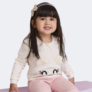 Moletom Infantil Feminino Pampili Ursinha Off White
